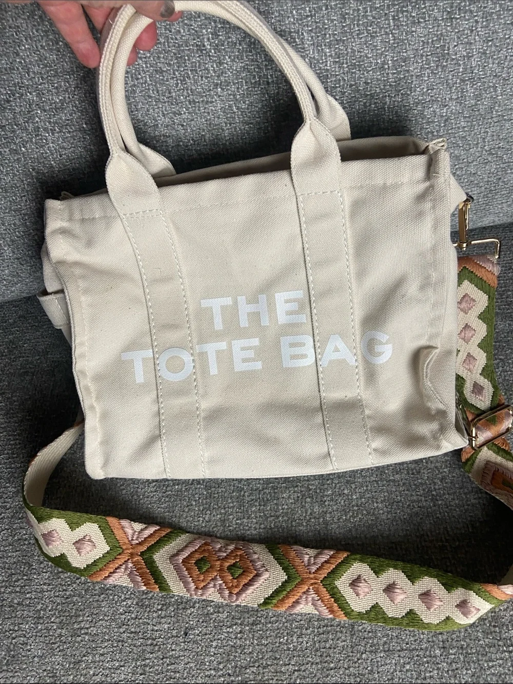 The Tote Bag canvas and embroidered strap